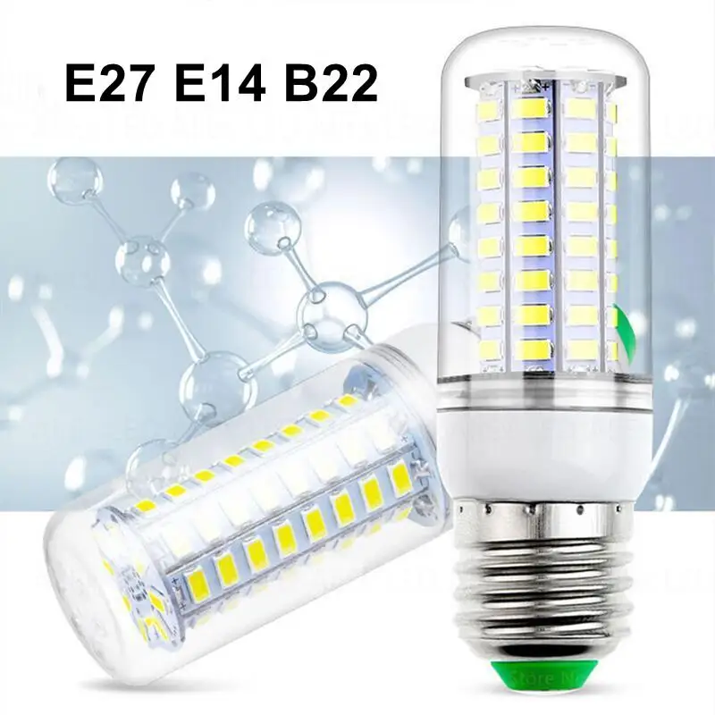 6PCS AC220V E27 Led Lamp G9 Led Candle Light Bulb E14 Corn Lamp B22 Led 7W 12W 15W 20W 25W Bombilla Chandelier Lighting AC240V