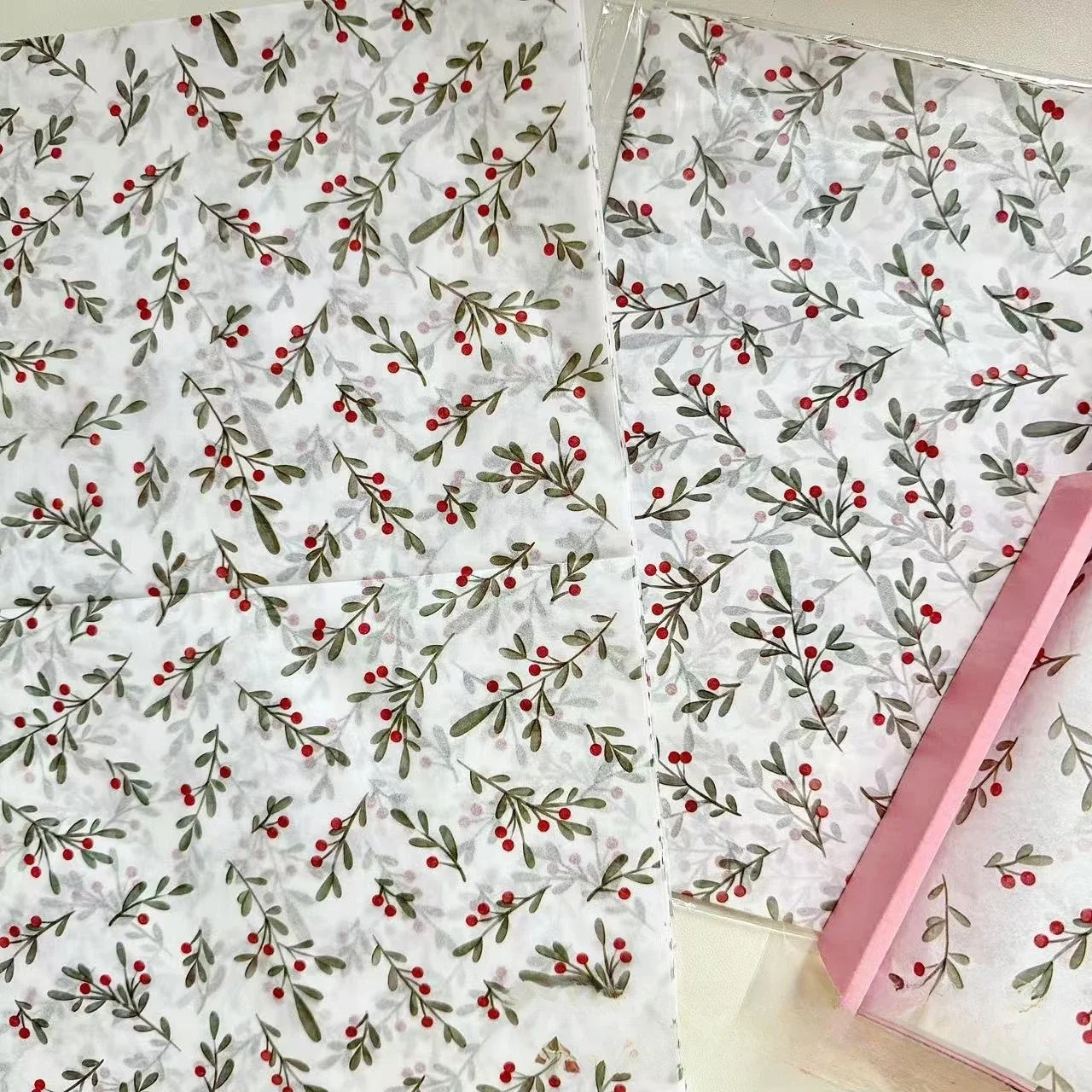 30 قطعة/10 قطعة من ورق هولي، بيري الرقيق، تغليف الهدايا المطلي بالشمع، تغليف هدايا للحفلات لعيد الميلاد وعيد الشكر وأعياد الميلاد #2