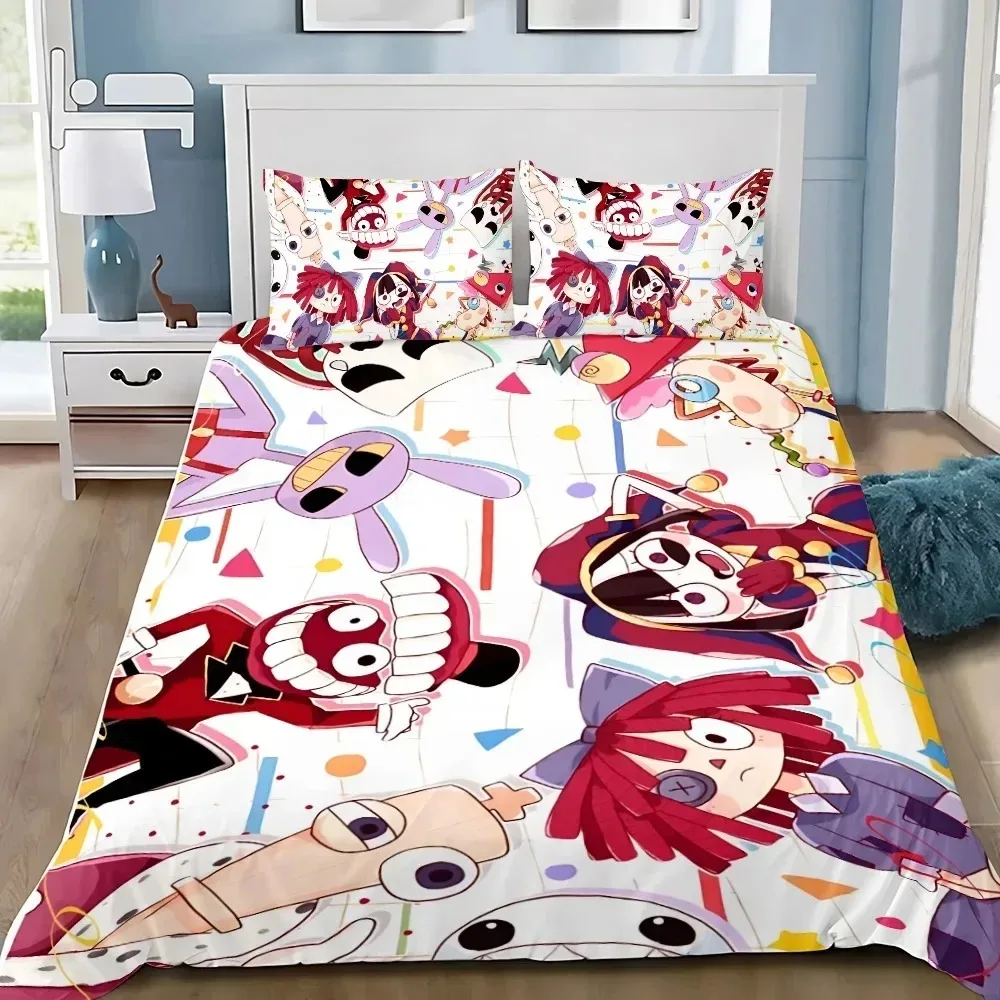 Amazing Digital Circus Duvet Cover Pillowcase Bedding Set Adult Boy Girl Bedroom Decoration Children Gift Single Double Size