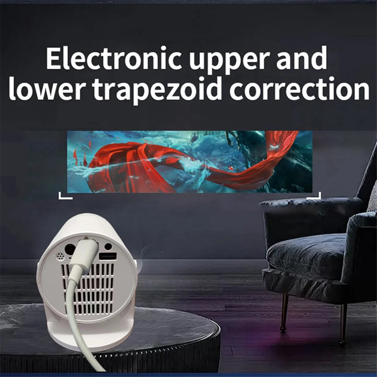 A56XQ Y200 Mobile Phone Cable Connection with the Same Screen Projector Portable HDMI-Compatible Projector 180 Degree Rotation