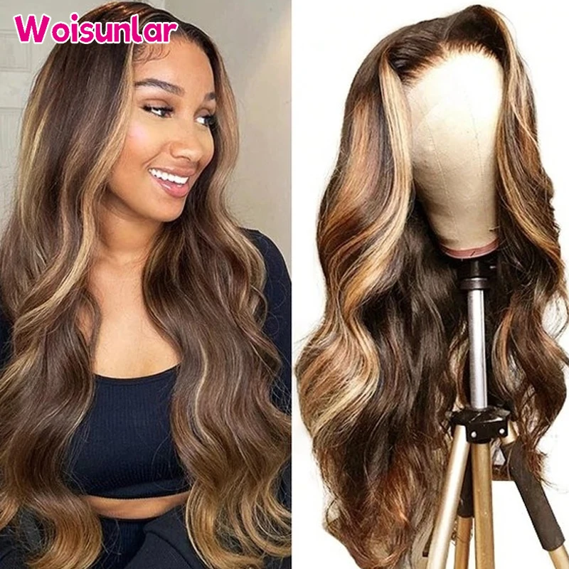 

P4/27 Highlight Wig Human Hair transparent lace Wigs 13x6 13x4 lace frontwig Body Wave 4x4 5x5 2x6 lace closure wig 32 34 inch