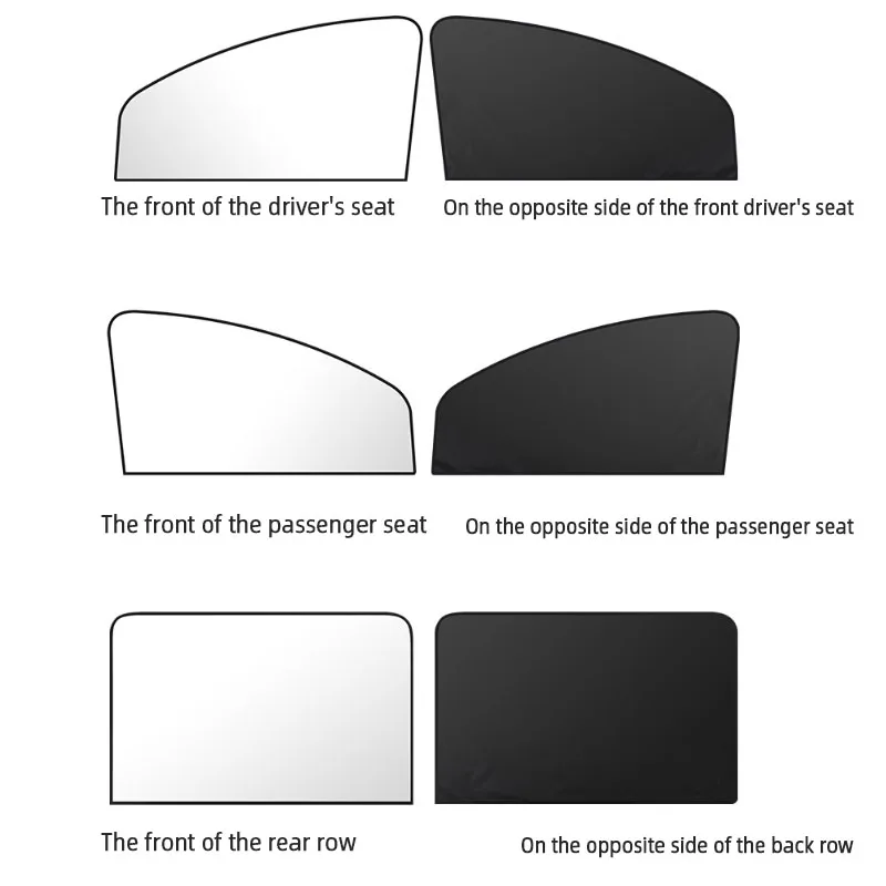 Car Side Window Sun Shade Magnet Privacy Curtains UV Reflection Anti Glare UV Block Sunshade for Front/Back Window