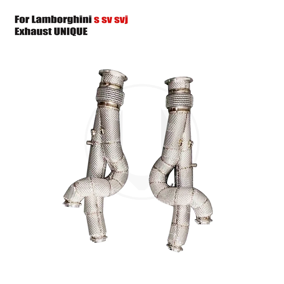 UNIQUE For 2017+ Lamborghini LP770 SVJ V12 6.5L Equal length without cat downpipe With insulator downpipe without cat exhaust pi