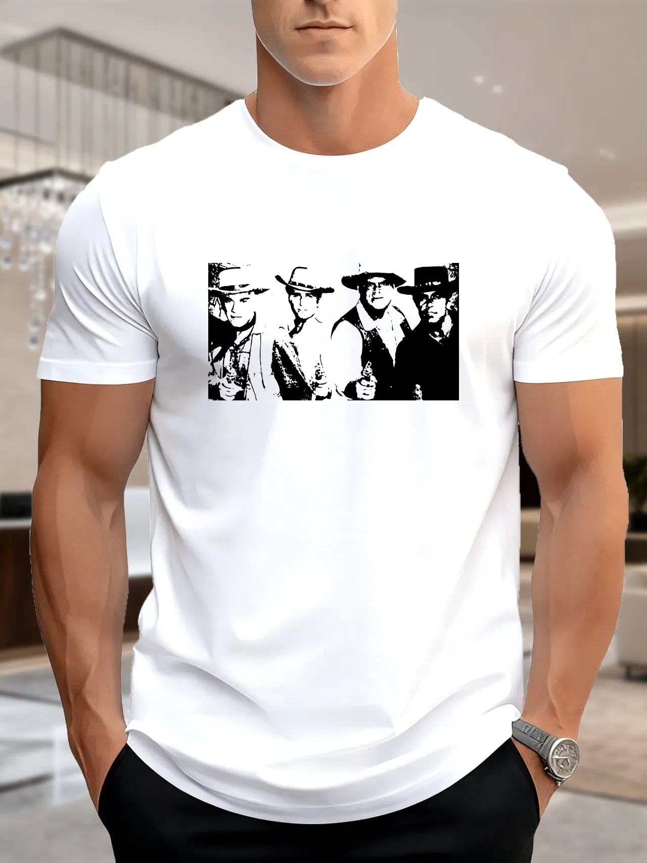 جديد وصول أزياء الرجال الجرافيك طباعة قصيرة الأكمام تي شيرت الظلام الهاتف غي القطن المحملة تنفس مريحة الصيف نمط غير رسمي