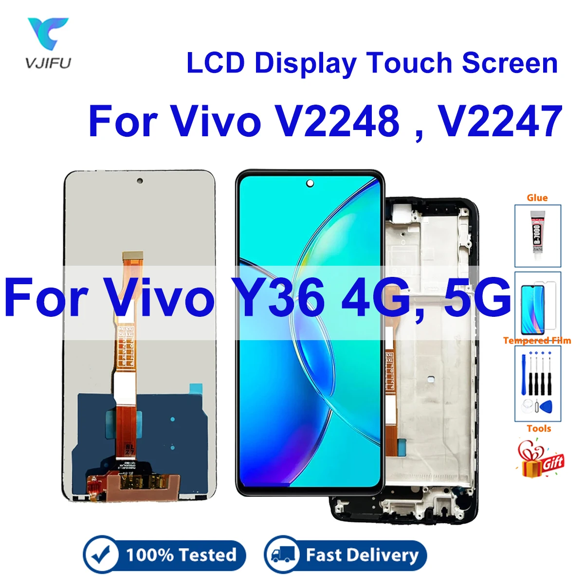 Screen For Vivo Y36 4G 5G LCD Display V2247 V2248 Touch Screen Replacement Digitizer Assembly New Tested Repair Accessory