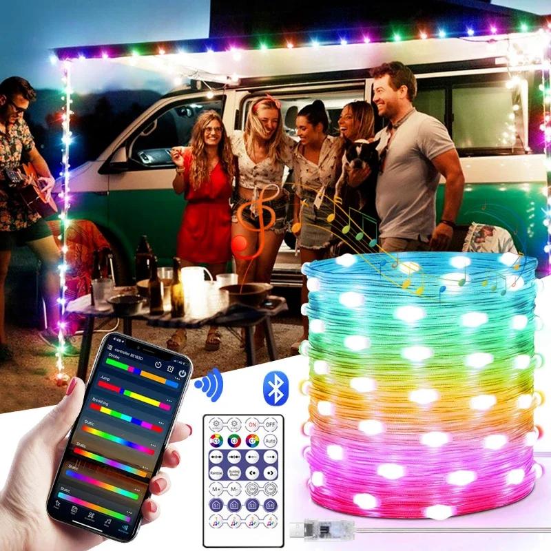 RGBIC 10m LED String Lights Bluetooth APP Outdoor Waterproof Fairy Light Graland For Party  Wedding  Christmas lights