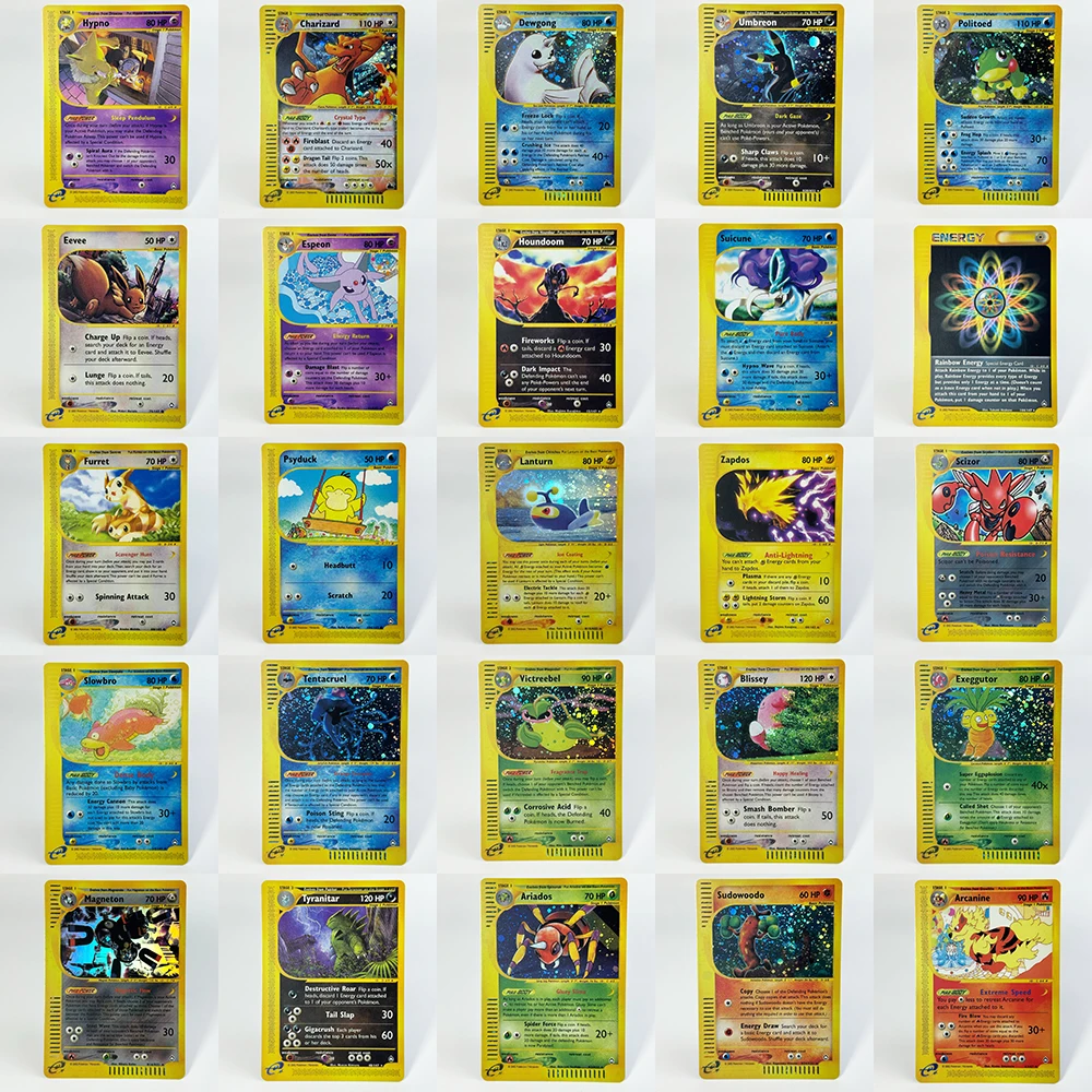 55PCS/Set PKM PTCG-F Whole Set Umbreon Charizard Alakazam Gengar Vaporeon Ampharos Toys gifts game cards complete collection