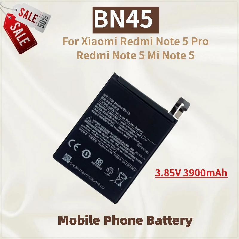 بطارية الهاتف BN45 3.85 فولت 3900 مللي أمبير لشاومي ريدمي نوت 5 برو ريدمي نوت 5 Mi نوت 5 بطارية بديلة العلامة التجارية الجديدة عالية الجودة