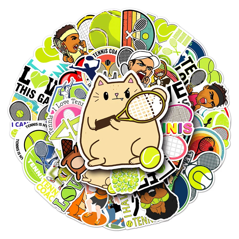 10/30/50PCS Love Tennis Cartoon Sports Stickers DIY Phone Laptop Luggage Skateboard Graffiti Decals Fun for Kid Gift