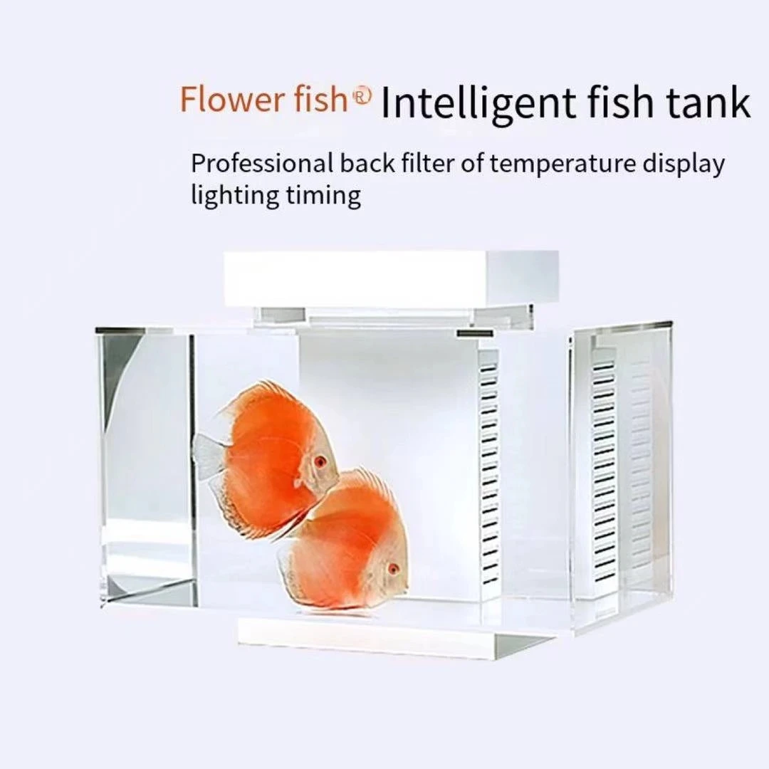 

Aquarium desktop small smart fish tank creative landscaping home mini goldfish tank air tank aquarium accessories 4.5-12V