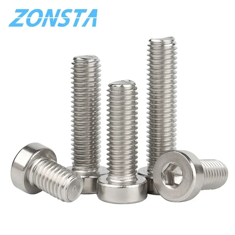 Din7984 M2 M2.5 M3 M4 M5 M6 M8 M10 304 Stainless Steel Hex Hexagon Socket Thin Low Short Profile Allen Cap Bolt Screws