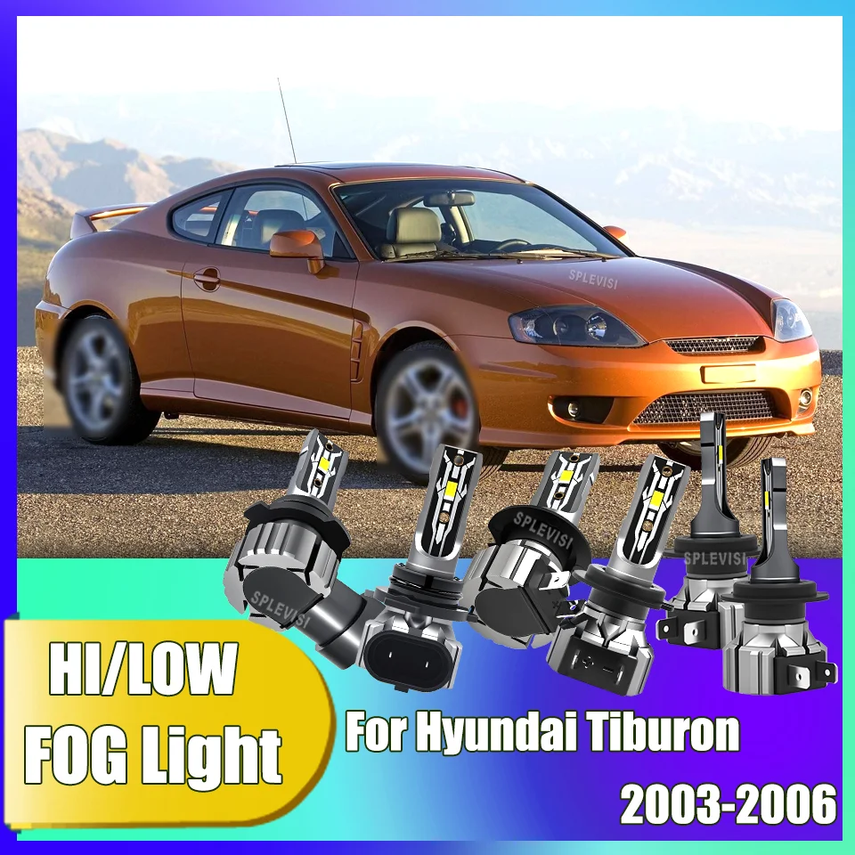 

High-Performance Car Headlight Bulbs 12v 24v Headlamp Fog Bulbs Set Same Size to Halogen For Hyundai Tiburon 2003 2004 2005 2006