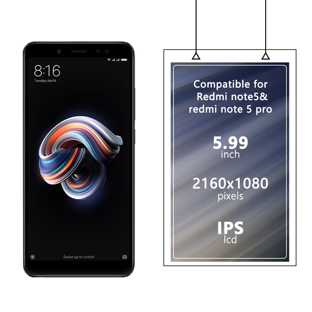 Pantalla táctil LCD de 5,99 pulgadas para Xiaomi Redmi Note 5, montaje de digitalizador LCD MEI7S, pieza de repuesto