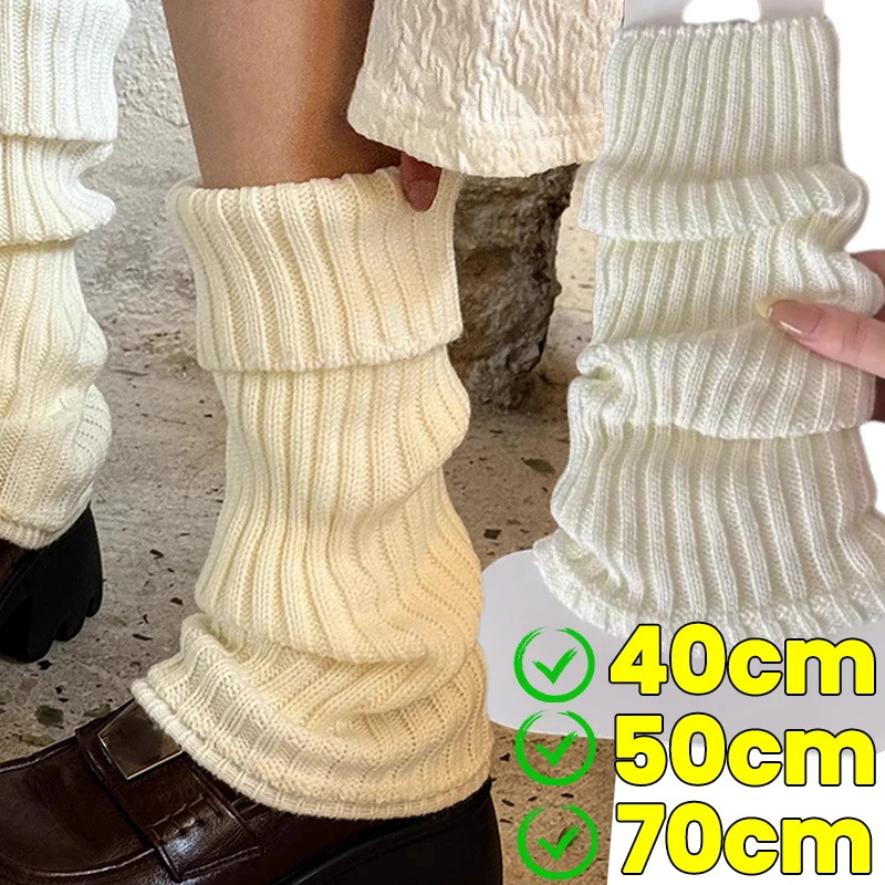 

Lolita Women's Long Socks Knitted Foot Cover Leg Warmers 40/50/70CM Y2K Winter Protector Stocking Legging Non-Slip Ladies Socks