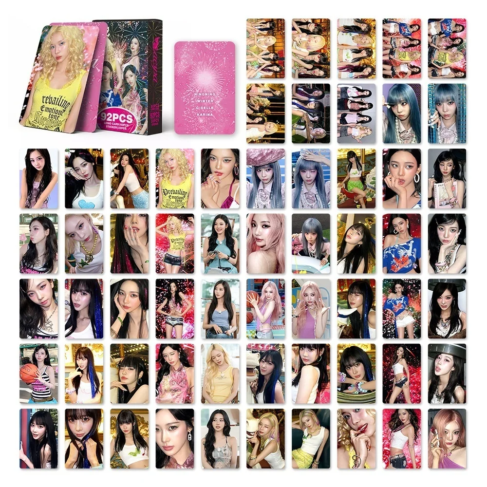 92Small Cards Mini Album KISS TELL Photo Card Sticker Acrylic Card Long Neck Hanging Color Rope Printd LOMO Cards Fans Gifts