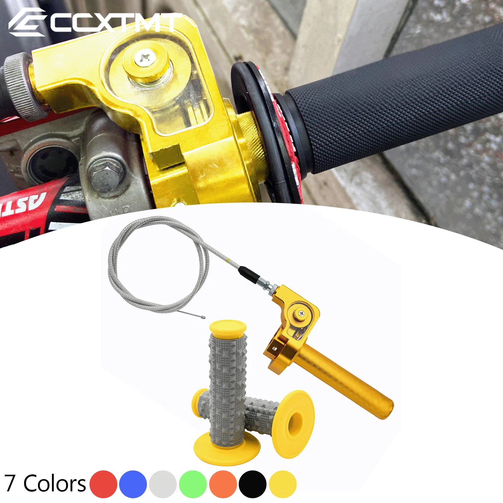 Empuñadura Universal de acelerador CNC de 22mm para motocicleta, Cable de acelerador de giro rápido, empuñadura para Yamaha KTM Honda BETA RR RRS 250 300