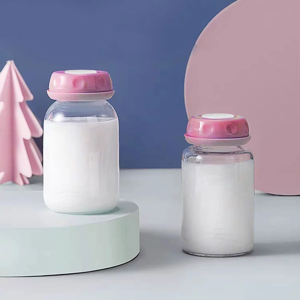 125ml Baby PP Bottle Breastmilk Storage Bottle Cooling Bottle Drop-proof Leak-proof Wide Mouth Mug Pink White