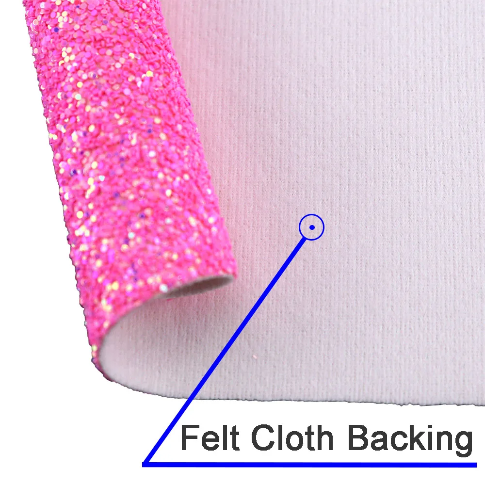 30x134cm Circular Slice Chunky Glitter Fabric White Felt Backing Leather Roll For Bows Earring Decorations DIY AY314