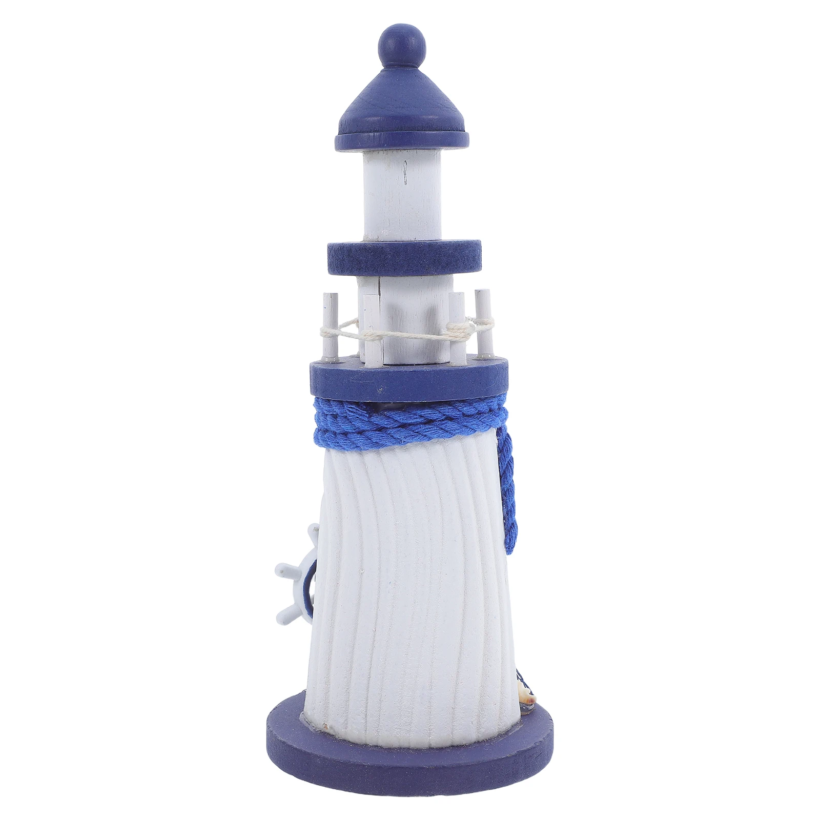 

1Pcs Wooden Lighthouse Nautical Decoration High Quality Handpainted Desktop Ornament for Coastal Home Party Centerpiece Nautical
