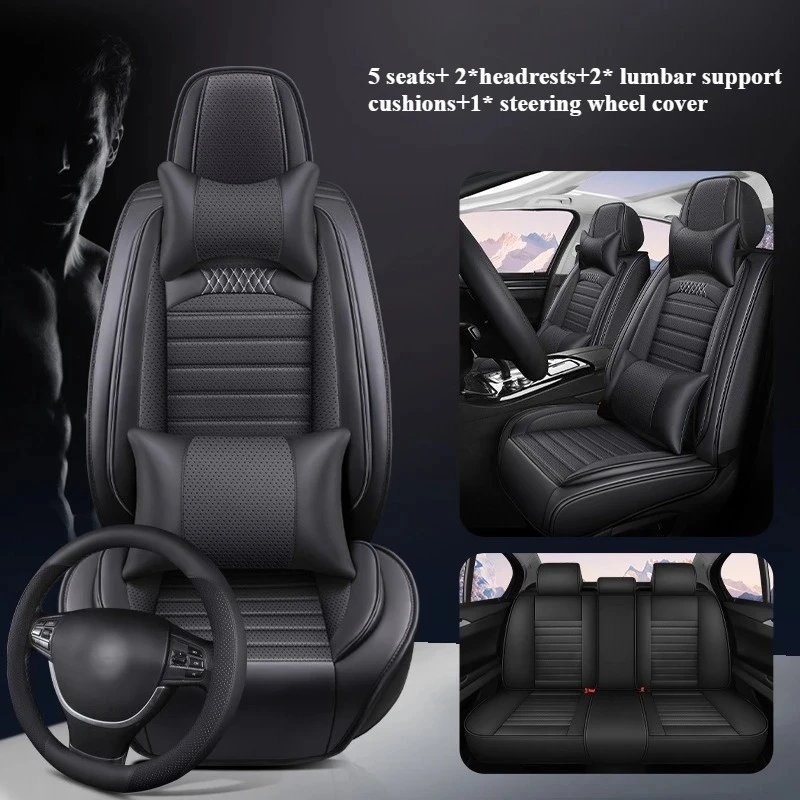 ​​2025 Nappa Leather Car Seat Covers Full Set All-Season For 2015-2024 Mustang Convertible