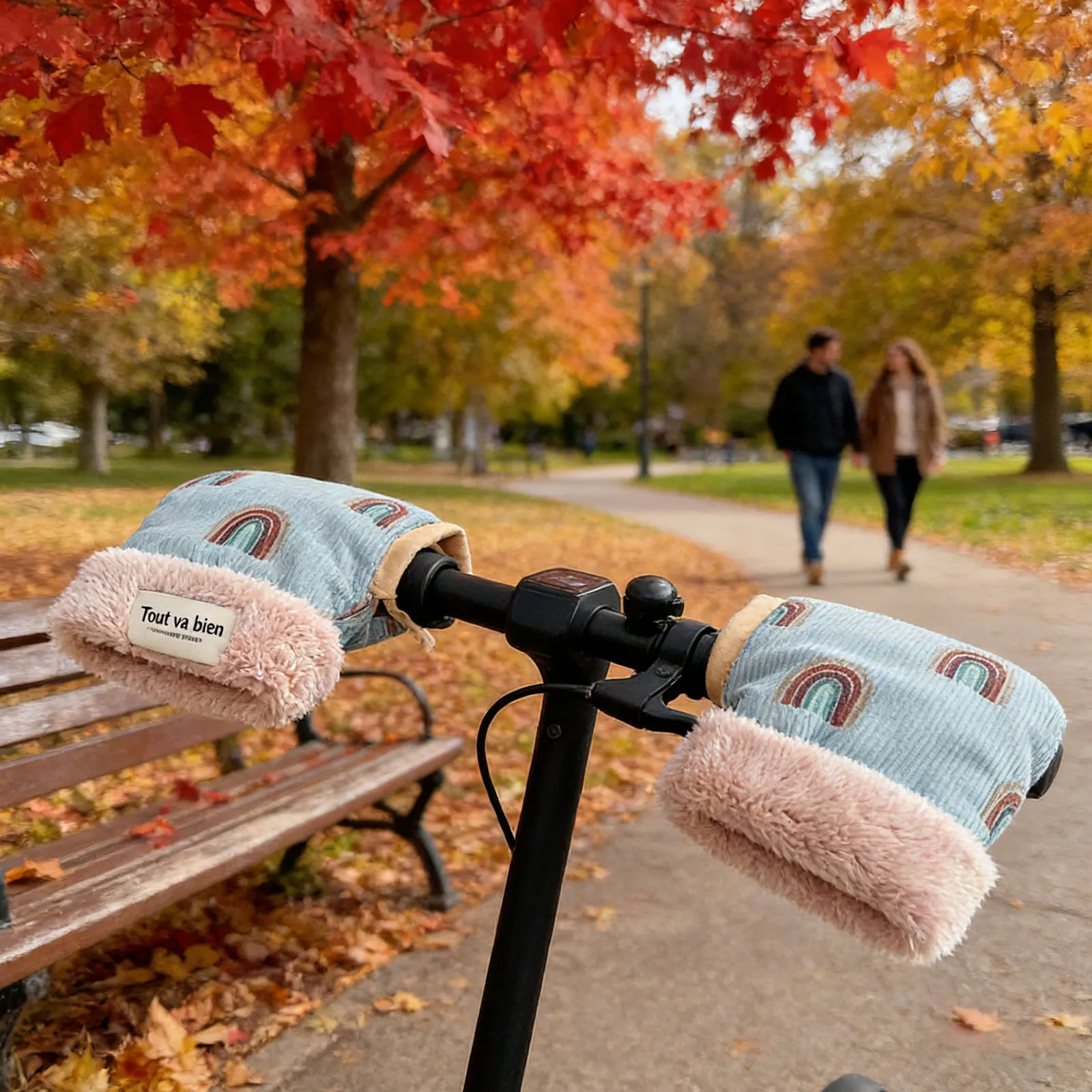 

Kids Stroller Gloves Elastic Children Bicycle Plush Gloves Wear Resist Cute Pattern Scooter Riding Hand Glove Scooter Accessory