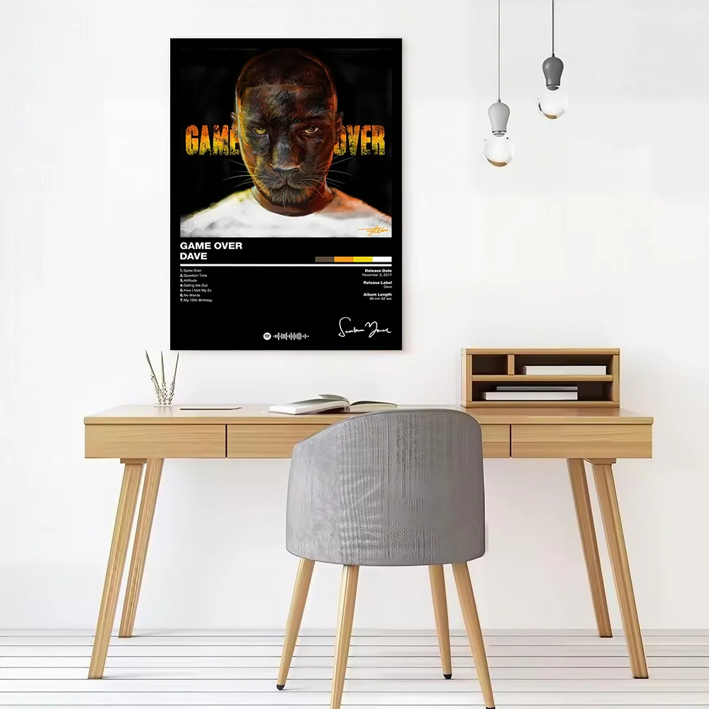 Dave - Game Over Poster Canvas Wall Art Personalized Print Modern Painting Perfect Gift for Bedroom Decoration Wand Deko Room