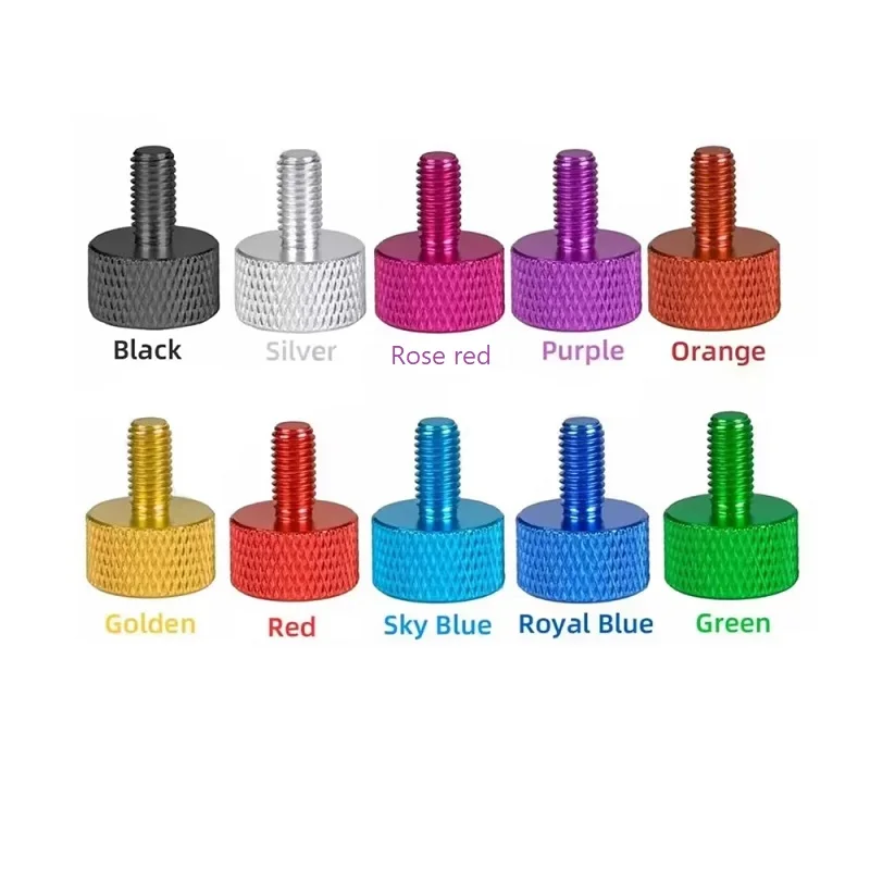 M3/M4/M5/M6 Aluminum Alloy Colorful Knurled Thumb Screws Computer Chassis Side Panels DIY Knurled Hand Tighten Screws