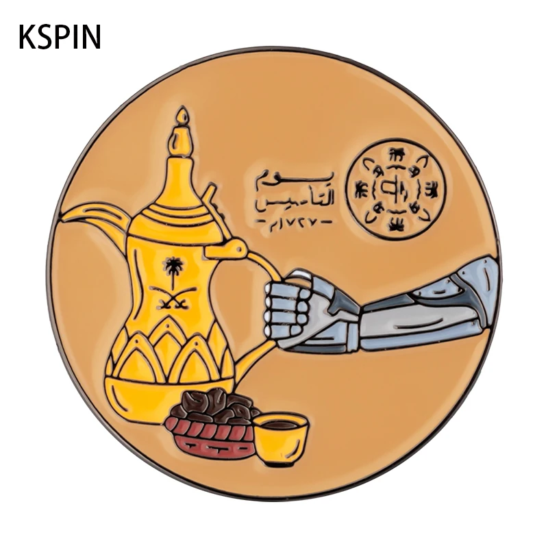 Saudi Arabia Mobile Phone 3M Sticker Badge Metal Pin Broooches Pins