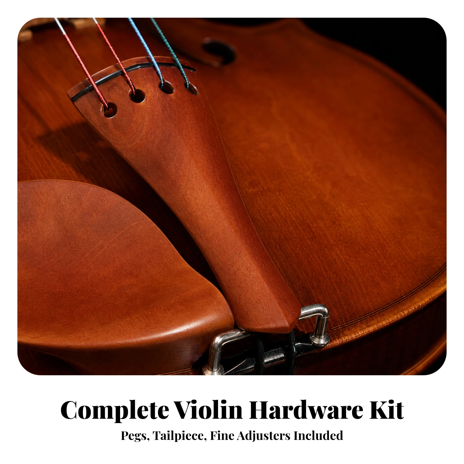 Violin Accessory Kit with PVC Bag Long-Lasting Jujube Wood Violin Accessory Kit Practical Complete for Musicians