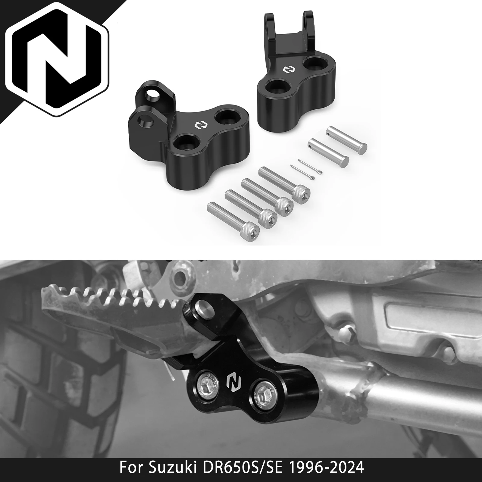 

NICECNC For Suzuki DR650S DR650SE DR650 1996-2024 1.5" Lowered Footpeg Bracket DR 650 S DR 650 SE DR650 S DR650 SE DR 650 S SE