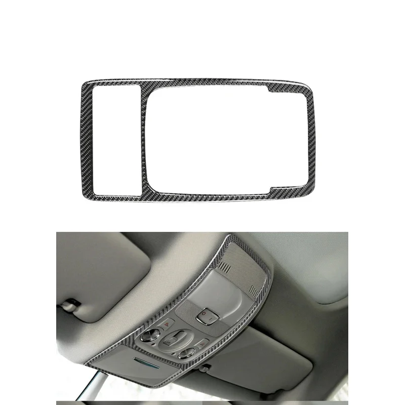 

For Audi A4 B8 A5 2009-2016 Car Carbon Fiber Inner Front Reading Light Frame Decoration Sticker Trim Roof Lamp Decals