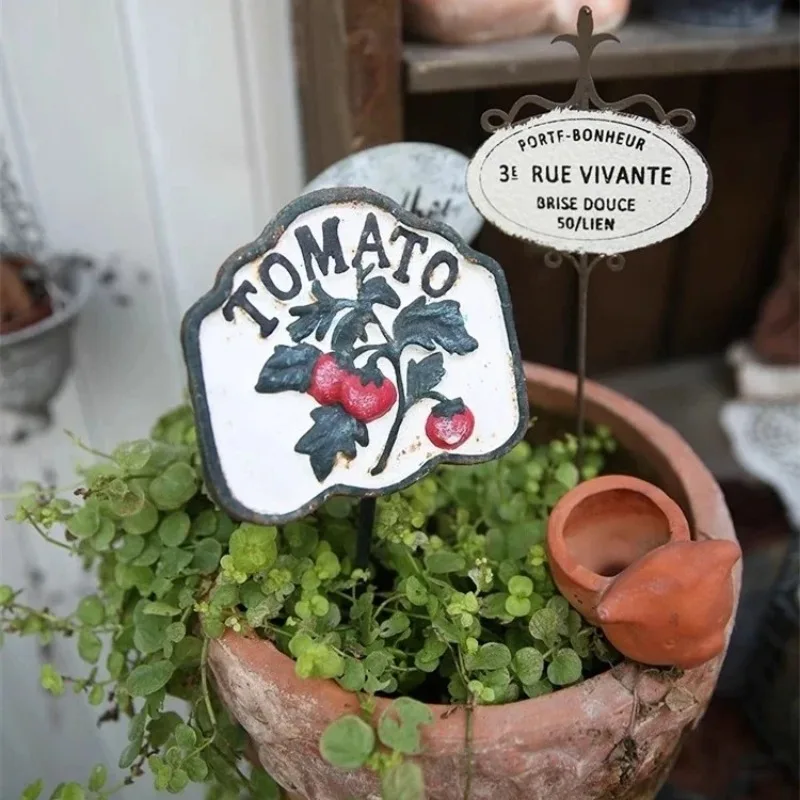 Ironwork Retro Vegetable Field Insert Cards Courtyard Garden Vegetable Plant Ground Decorate Originality Ground Ornaments Label