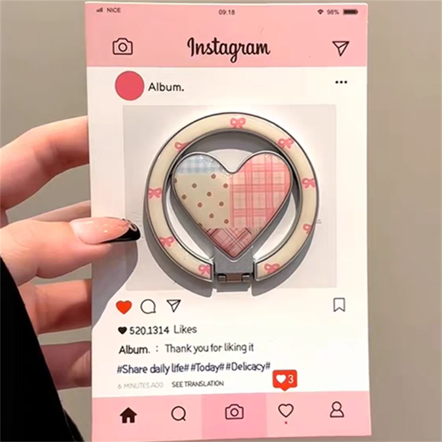 

Korean Cute Magnetic Stand for Magsafe Grip Tok Griptok Bracket Phone Holder Support For IPhone Samsung Pad Smart Tok