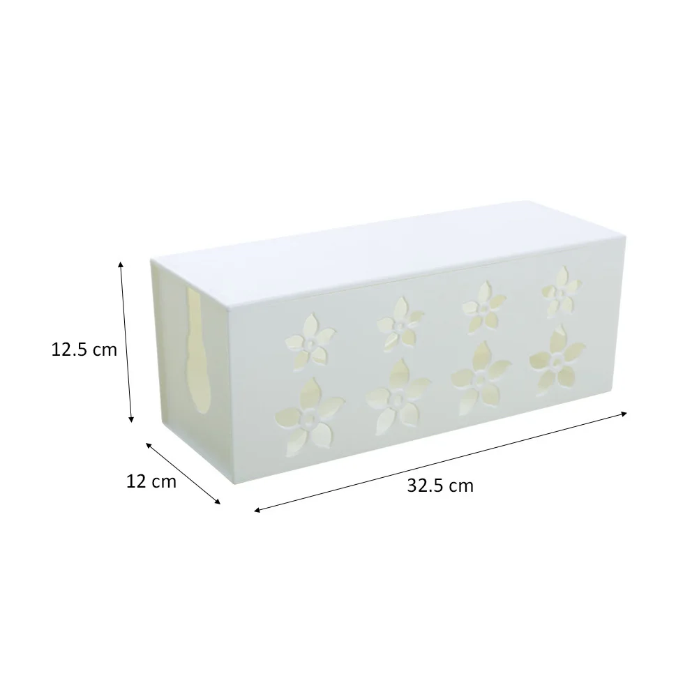 Wire Storage Box Plastic Hollow Solid Durable Household Supplies Size M White Thickened PP Wire Storage Container for Kitchen