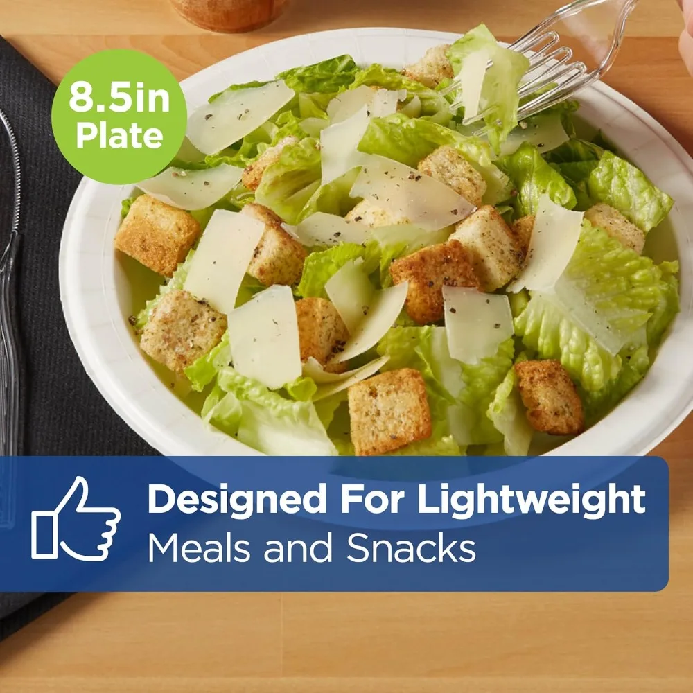 اللوازم المنزلية / ألواح ورق بيضاء خفيفة الوزن مقاس 8.5 بوصة، 500 قطعة (125 لوحة للاستعمال مرة واحدة في كل عبوة، 4 عبوات في كل علبة) #4