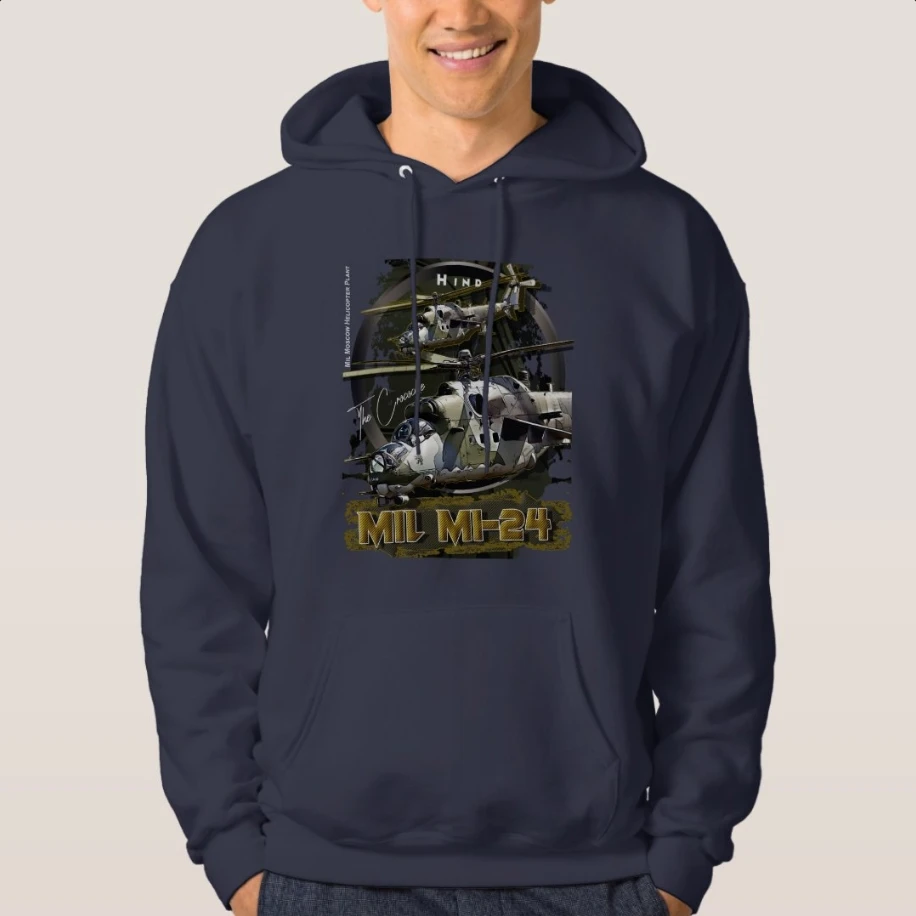 Soviet Russia Mil Mi-24 Gunship and Attack Helicopter Pullover Hoodie New 100% Cotton Comfortable Casual Mens Sweatshirt Clothes