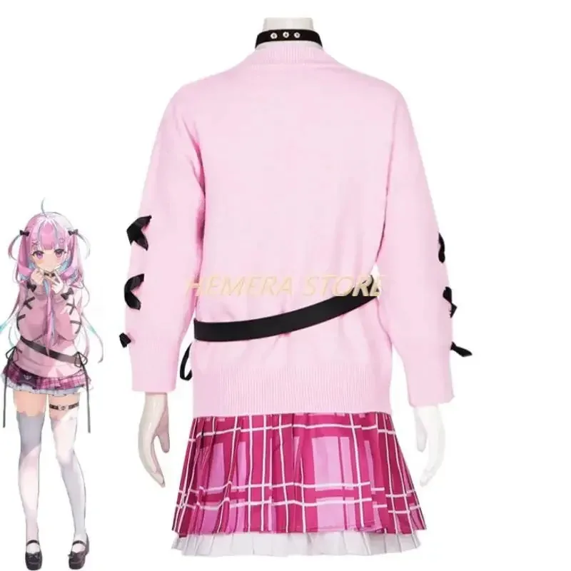 111 www VTuber Hololive YouTuber ميناتو أكوا ديبو أزياء تنكرية شعر مستعار أنيمي سترة قميص تنورة JK موحدة كرنفال الهالوين الاسمية