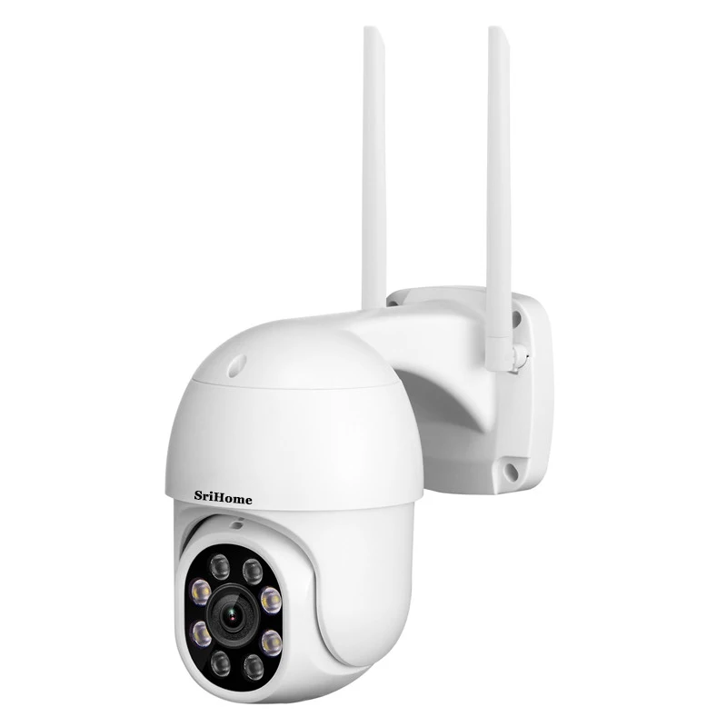 QZT-cámara IP PTZ para exteriores, videocámara de seguridad CCTV con visión nocturna de 360 °, WIFI, impermeable, SriHome