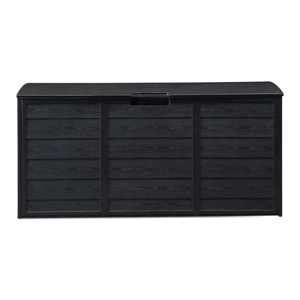 

75gal 280L Outdoor Garden Plastic Storage Deck Box Chest Tools Cushions Toys Lockable Seat BLACK