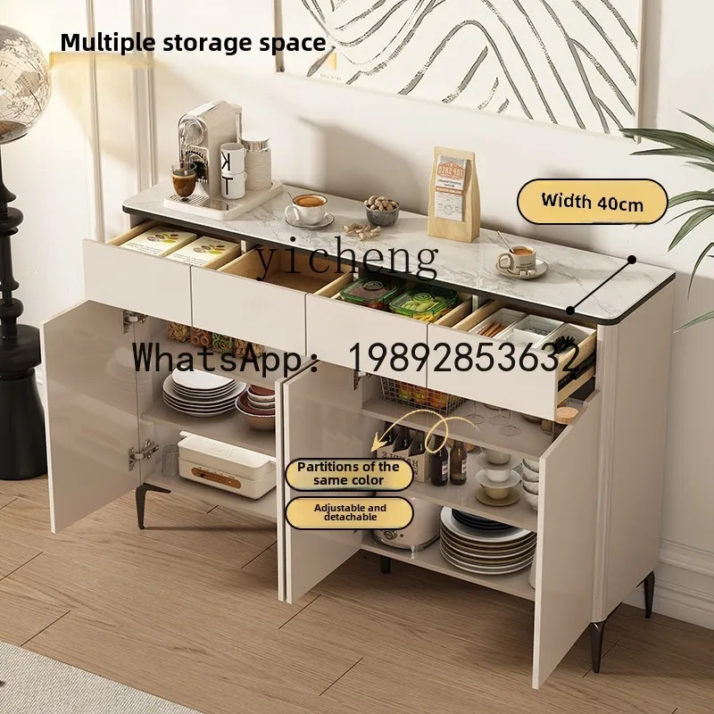 high-end living room locker simple modern tea cabinet integrated kitchen cabinet against the wall