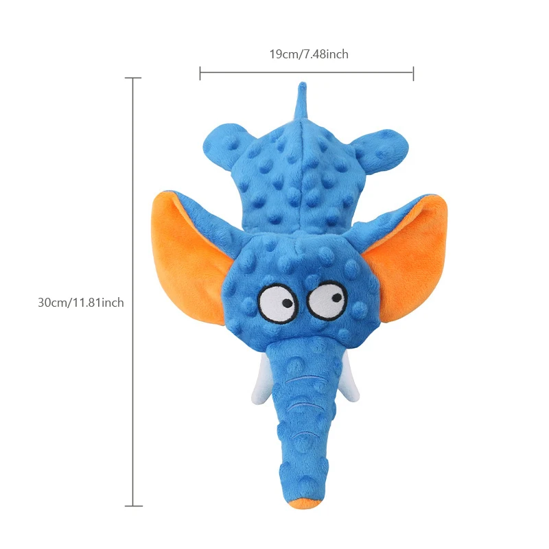 Funny Plush Dog Squeaky Toys Elephant Shaped Dogs Interactive Chew Toy For Small Large Pets Supplies