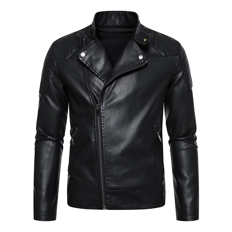 

PU leather jacket men's slim short lapel motorcycle leather jacket personalized men's jacket casaco masculino jackets for men