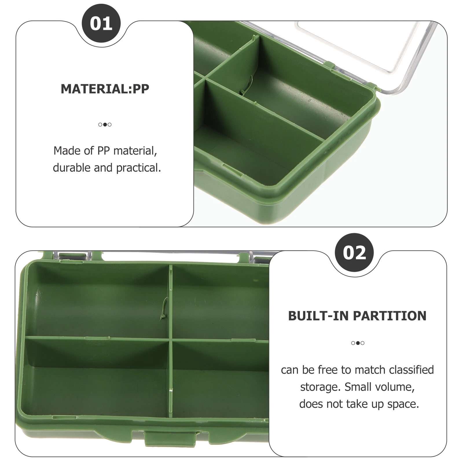 

s Fishing 4 Compartments Portable Bait Lure ganizer Water Resistant Accessory Container Durable Storage Solution