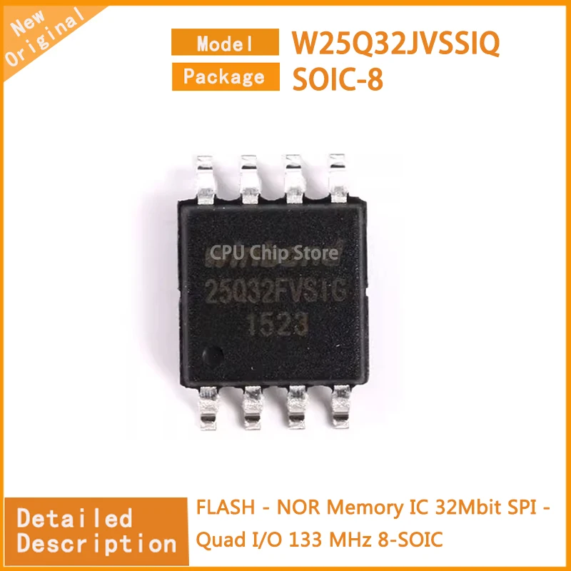 20Pcs/Lot  New Original  W25Q32JVSSIQ W25Q32 FLASH - NOR Memory IC 32Mbit SPI - Quad I/O 133 MHz 8-SOIC