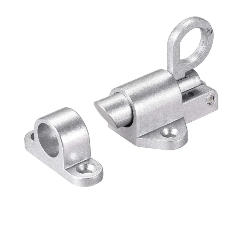 Multi-purpose Spring Door Window Bolt Lock Automatic&Self-closing Security Durable Bounce Mechanism with Safety Pull Ring Latch