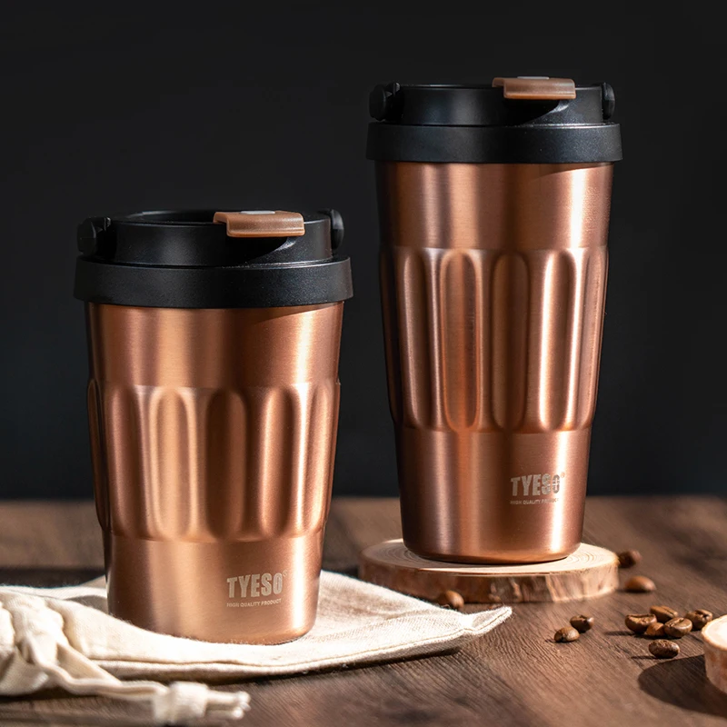 

TYESO TS-8803/TS-8804Vacuum Insulated Mugs Stainless Steel Coffee Cup Ice Bar Thermal Car Sippy Large Capacity Straw Water Cup