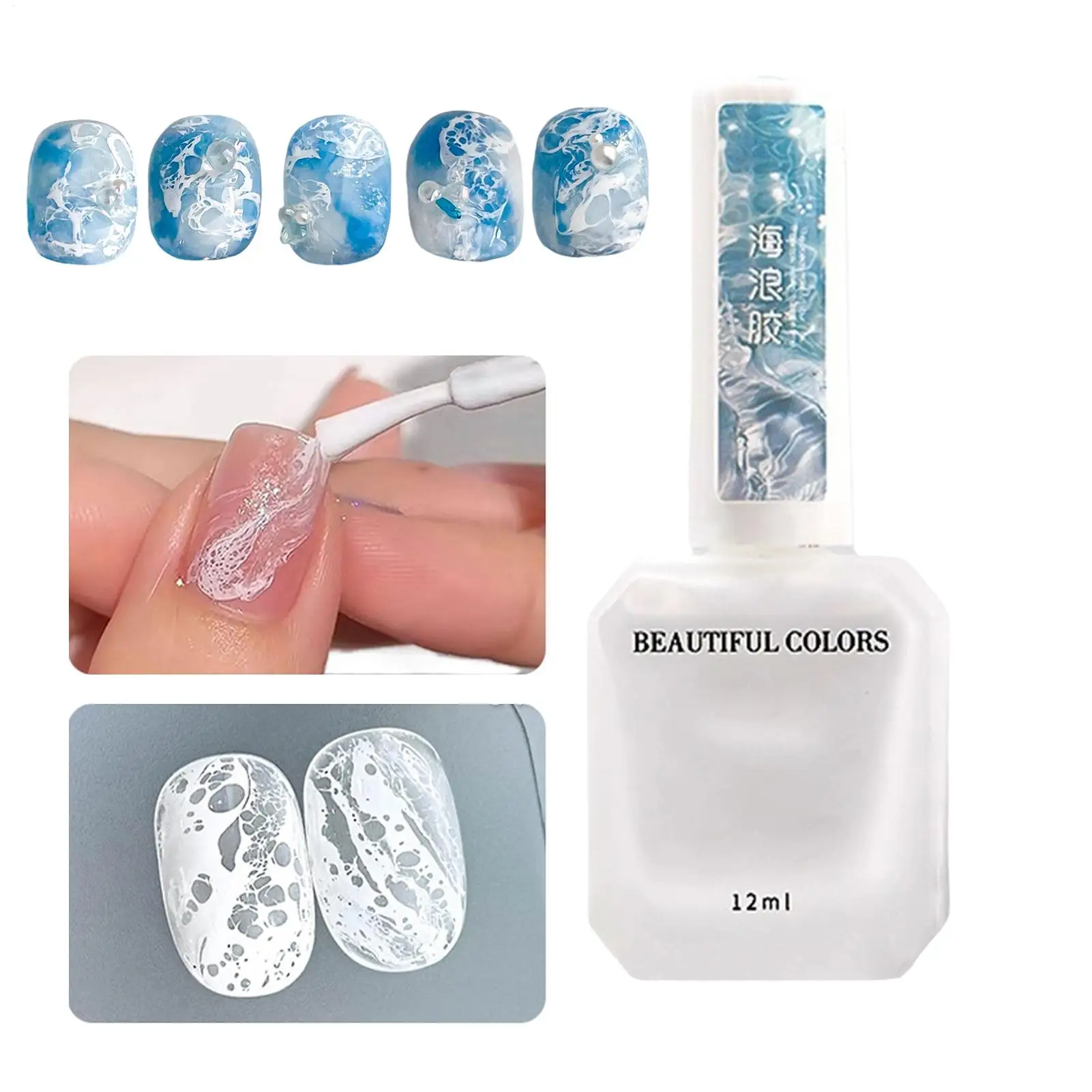 

12ML Aesthetic Liquid Paint Watercolor Nail Gel Sea Nail Coating for Salon Home Women Men Youth Stage Performance Daily Travel