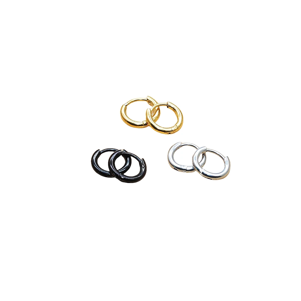 hyug Edelstahl-Creolen, goldfarben, IP-beschichtet, kreisförmig, klein, 6*1,6 mm, kein Verblassen, allergiefrei, klassischer, schlichter Stil – Detail 1