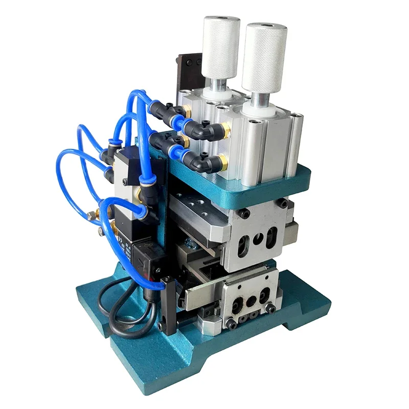 semi-automatic convenient pneumatic single core multi-core usb data cable inner core cooper wire cut stripping twisting machine