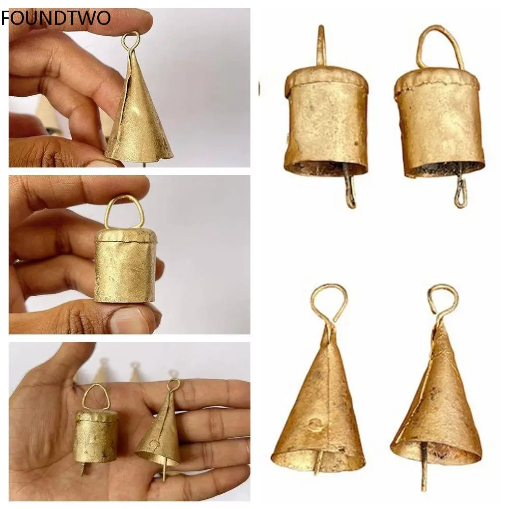 1pc Rustic Vintage Bell 5cm Indian Tin Bell Christmas Decor Pendants Copper Bells Wall Hanging Pendant Party Decorations